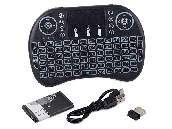 Bezdrátová klávesnice mini osvětlená tv led