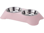 Двойная миска для собаки кошки металлическая 2 миски буфет