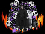 Plášť halloween dlhý čierny plášť s kapucňou maskovací kostým kostým