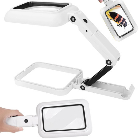 Jeweller's desk magnifier large 3x 18 led foldable