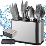 Range-couverts acier inoxydable organiseur de cuisine 4 compartiments plateau