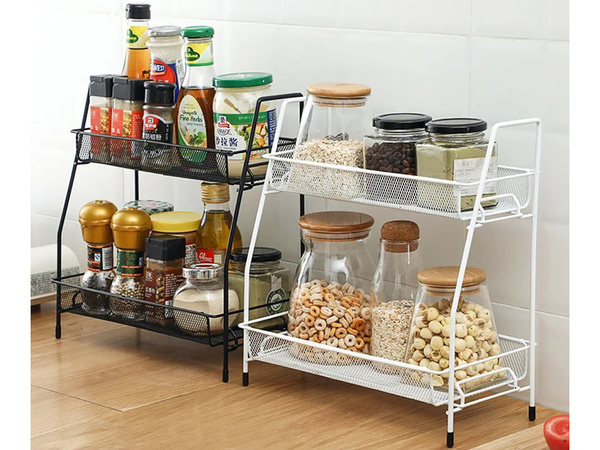 Estante de cocina organizador de cocina de pie especiero loft de dos niveles