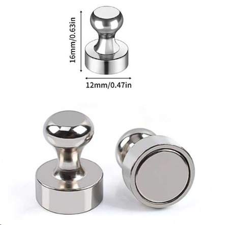 PUNAISES MAGNÉTIQUES ARGENTÉES 16 PCS (125)