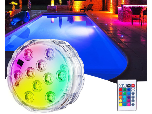 Lampe de piscine pour l'eau 10 leds avec télécommande rgb ip68 étanche pour la piscine