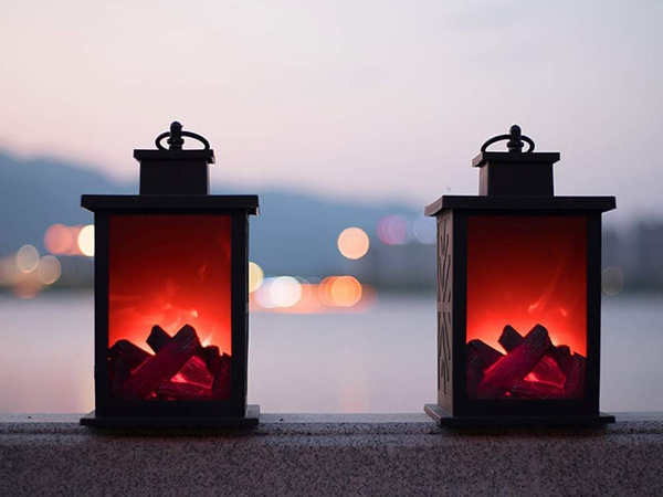 Lampáš dekoratívne viedol krb pohyblivý plameň lampa elektrické batérie