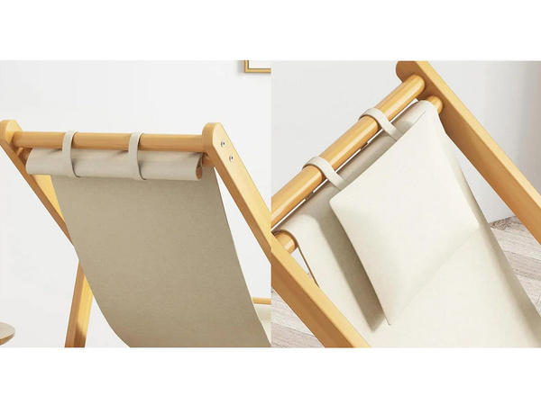 Chaise longue en bois chaise de plage chaise de jardin pliante coussin de plage