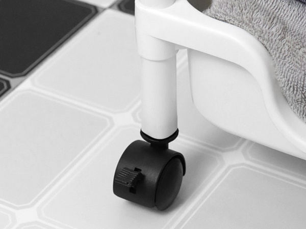 Estanteria baño armario cocina estanteria movil con ruedas 3 niveles ganchos