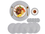 Salvamanteles redondo para mesa de cocina salvamanteles trenzado gris