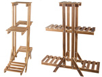 Three-tier flower pot stand wooden flower pots