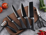 6-piece kitchen knife set kitchen scissors peeler steel