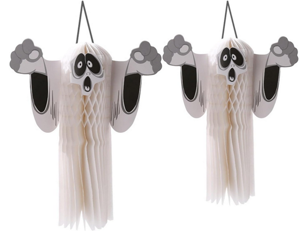 Obesek iz papirja za duhove halloween duh 3d zložen papirni okrasek
