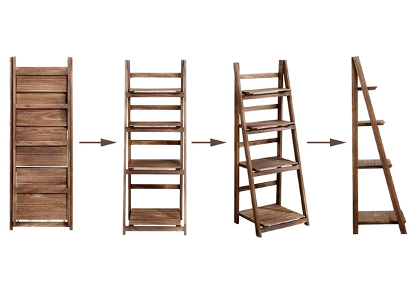 Flowerbed high standing wooden flower pot 4 tier bookcase