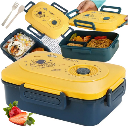 Lunchbox frühstücksbehälter mittagessen mit fächern besteck