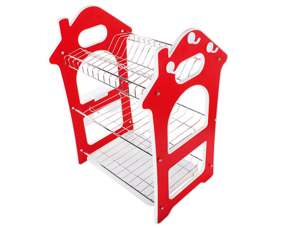 Three-storey dish drying rack drainer