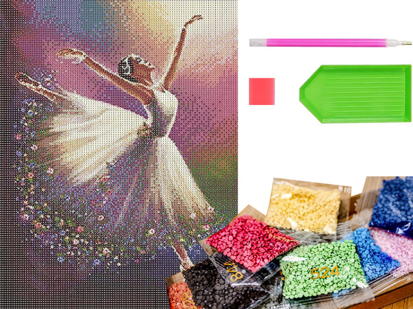 Diamantna vezenina balerina set diamantna slika