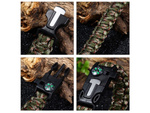 PULSERA DE SUPERVIVENCIA PULSERA 5EN1 BRÚJULA PEDERNAL CUCHILLO CUERDA PARACORD
