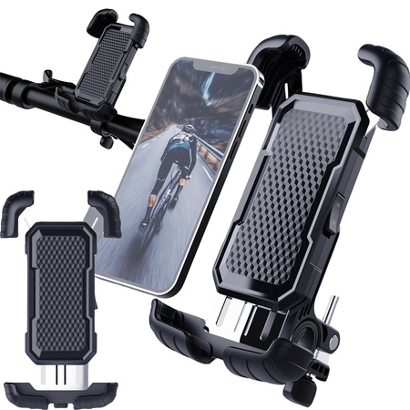 Anti-shock bicycle handlebar phone holder
