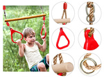 CHILDREN'S WOODEN GARDEN SWING GYMNASTIC TRAPEZE WITH HANDLES