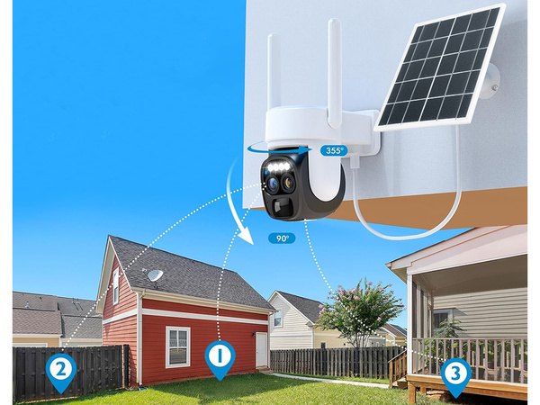 Sončna kamera wifi ip zunanja vrtljiva kamera wifi zoom detektor gibanja ip66