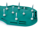 Garden aerator shoe covers large spikes for lawn aeration