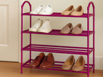 Étagère à chaussures organiseur de chaussures armoire à étages rose étagère 4 niveaux grande