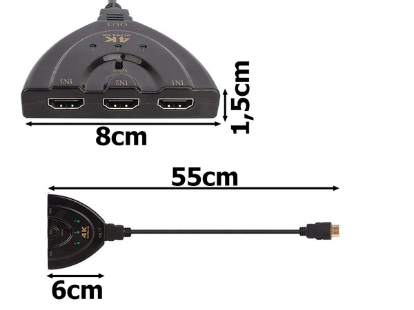 Hdmi 3 az 1-ben 3 portos 4k kapcsoló kapcsoló switch switch