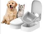 Comedero doble para perro gato dispensador automático de comida temporizador grande