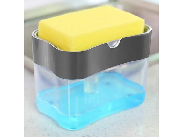 Dishwashing liquid dispenser sponge dispenser
