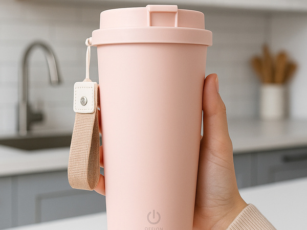 Taza automélante 350 ml termo de acero para frío y caliente llavero usb