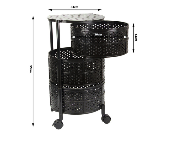 Étagère de cuisine armoire à roulettes table roulante panier 3 étages