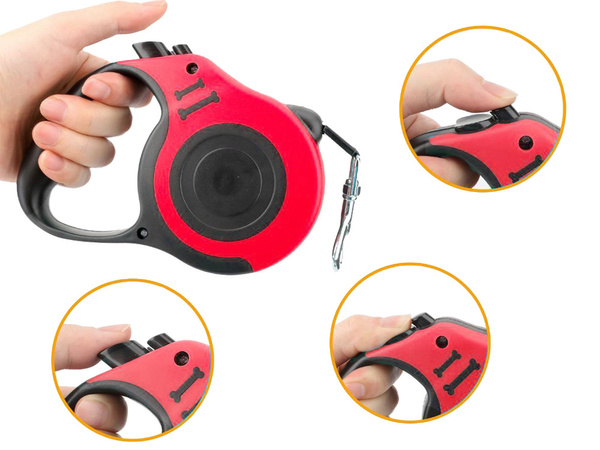 Ligne automatique pour chiens blocage puissant courbe légère 5m 15kg
