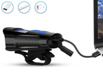 Delantero trasero led bicicleta lámpara km contador cuerno fuerte campana 3en1