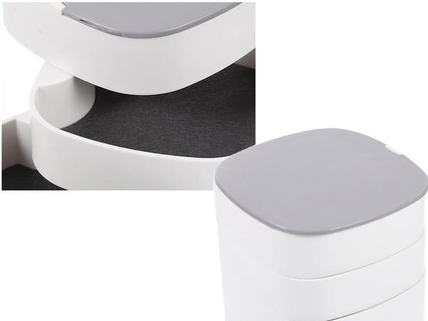 Sicriu cosmetice organizator bijuterii caz cu oglindă 4 niveluri