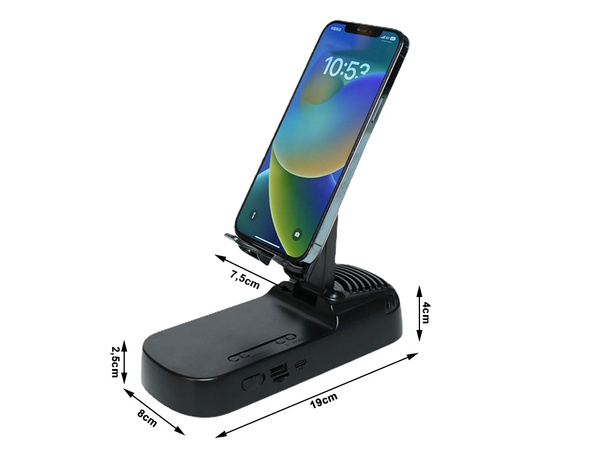 Support téléphone haut-parleur poignée télescopique socle bluetooth powerbank
