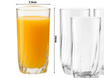 Lot de 6 verres à boissons froides, droits et hauts, pour cocktails, 340 ml