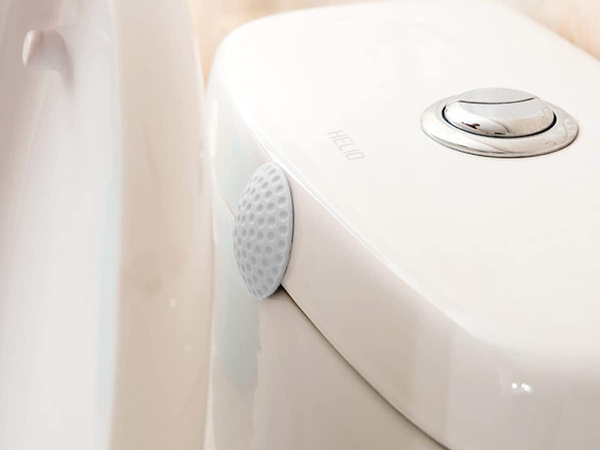 Door handle bumper self-adhesive to walls