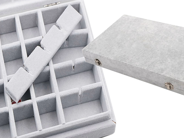 Jewellery box organiser display suede