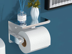 SUPORT HÂRTIE IGIENICĂ CU RAFT TELEFONIC PENTRU BAIE WC OȚEL