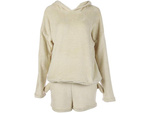 Warm women's pyjamas two-piece with hood soft plush short l