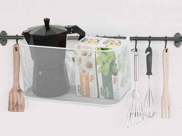 Panier métal organisateur sur rail panier suspendu étagère de cuisine
