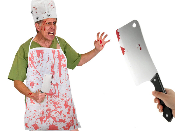 Véres bárd gyilkos gyilkos gyilkos pszichopata jelmez halloween kés