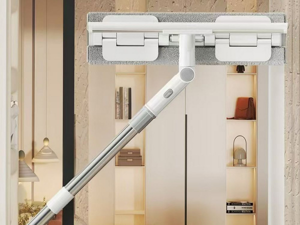 Fensterreiniger für böden, drehbarer mikrofaser-wischer 2 in 1, teleskopisch