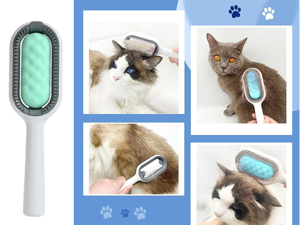 Silikónová kefa na umývanie vlasov pre mačky 3 v 1