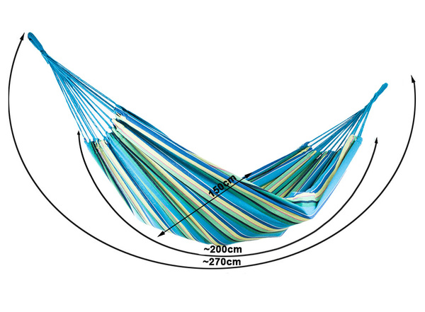 Kerti függőágy dupla xxl turista csíkos borító 200 x 150 nagy