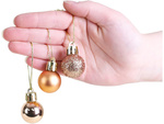 Božično drevo baubles 30pcs golden brilliant blinger matte