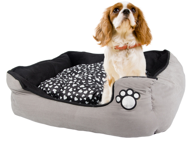 Cama de perro de felpa con cojín extraíble suave cómodo