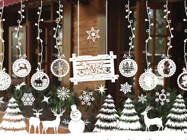 Weihnachten fensteraufkleber weihnachtsbäume