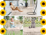 Columpio de jardín nido de cigüeña silla colgante boho 80cm