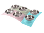 Kovinske posode za pitje za pse in mačke 2 kosa 0,4 l
