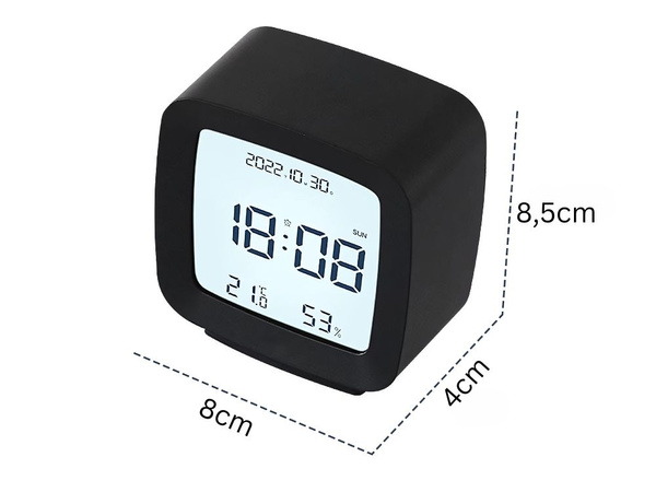 Budík s datem a teplotou s funkcí snooze lcd vlhkost vzduchu